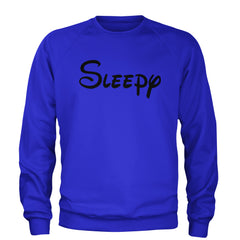Sleepy - 7 Dwarfs Costume Adult Crewneck Sweatshirt Royal Blue