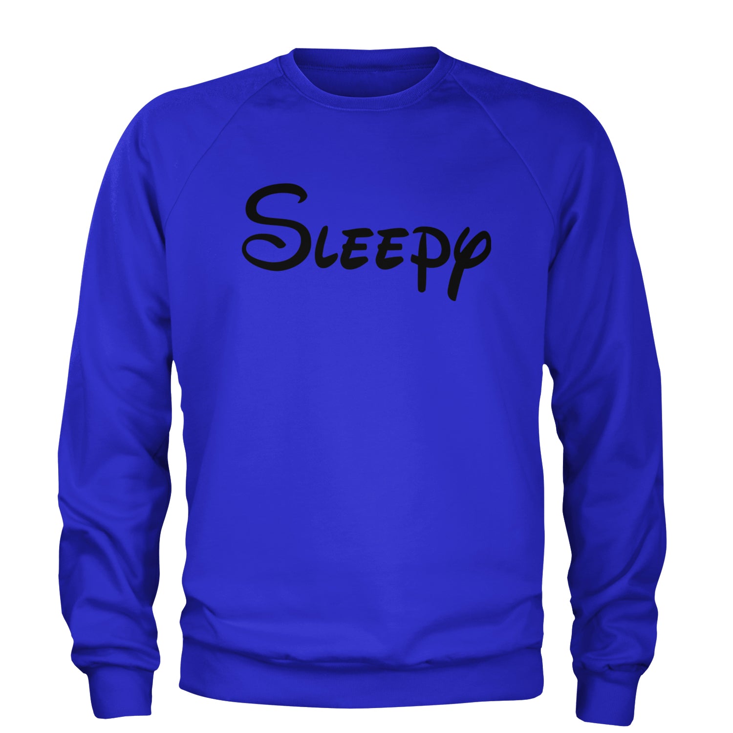 Sleepy - 7 Dwarfs Costume Adult Crewneck Sweatshirt Royal Blue