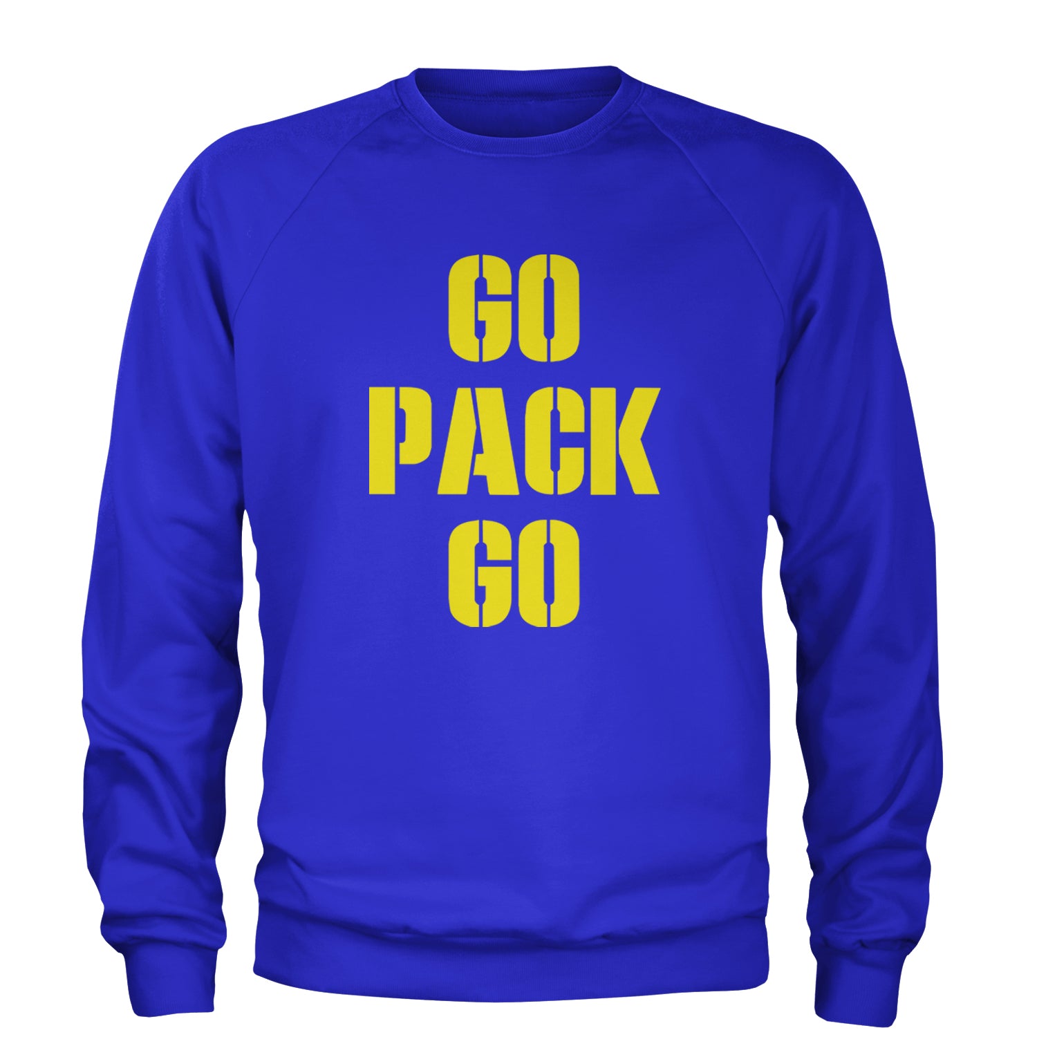 Go Pack Go Green Bay Adult Crewneck Sweatshirt Royal Blue