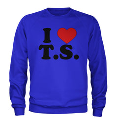 I Heart T.S. Concert Music Lover  Adult Crewneck Sweatshirt Royal Blue