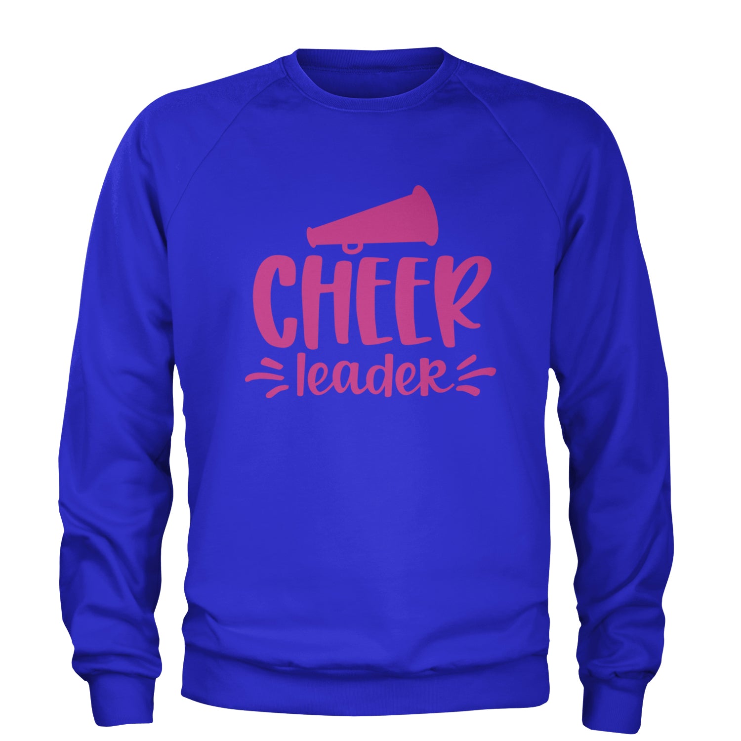 Cheerleader Bullhorn Adult Crewneck Sweatshirt Royal Blue