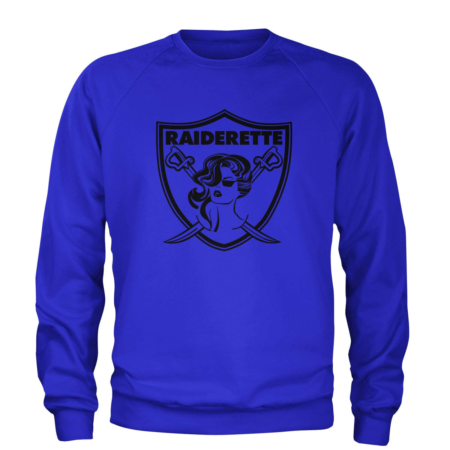 Raiderette Football Gameday Ready Adult Crewneck Sweatshirt Royal Blue