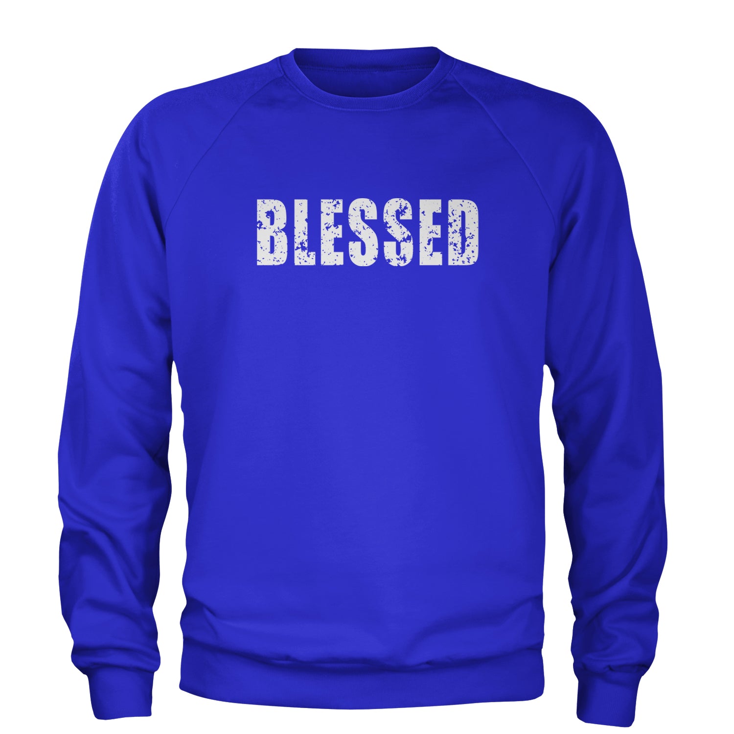 Blessed Religious Grateful Thankful Adult Crewneck Sweatshirt Royal Blue