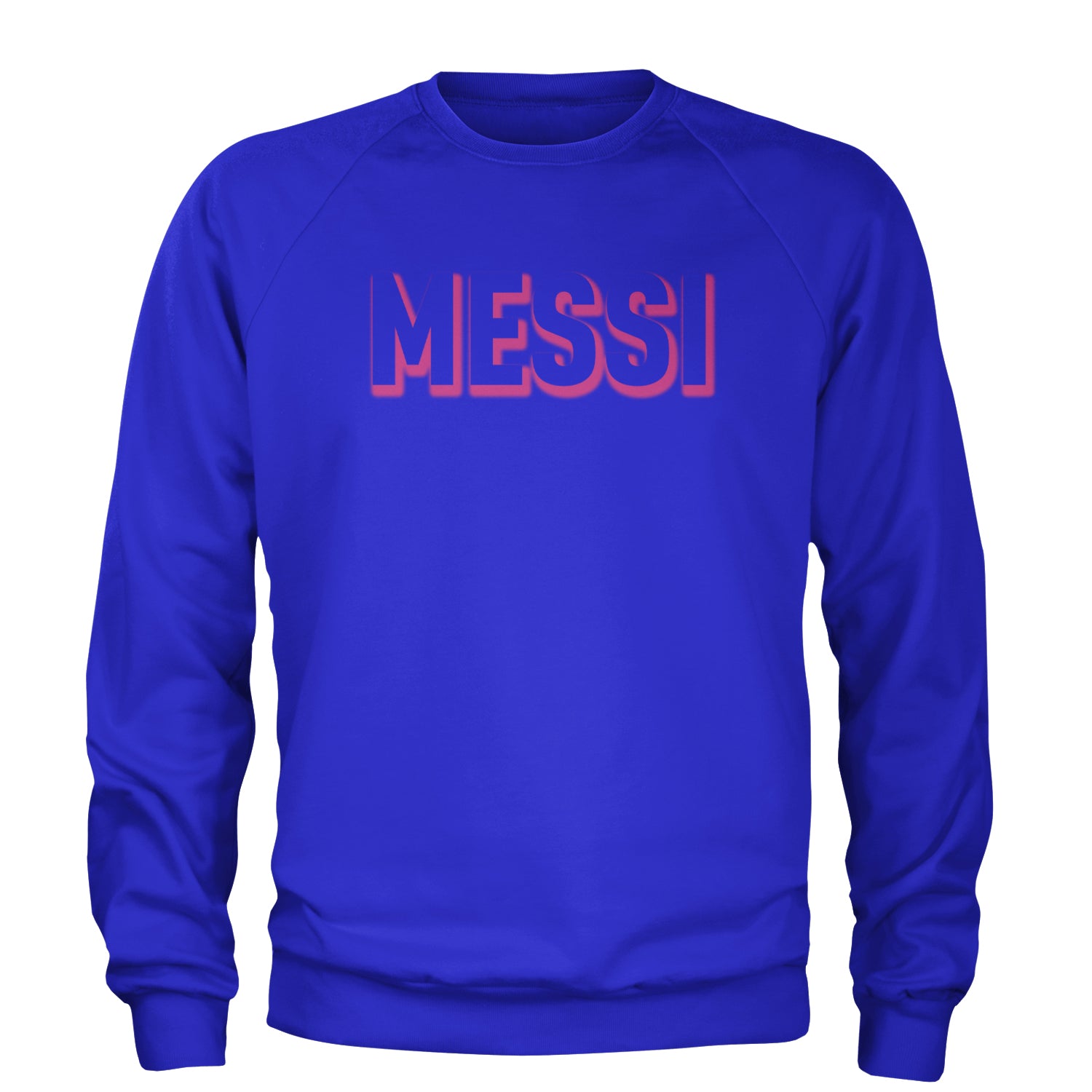 Messi OUTLINE Miami Futbol Adult Crewneck Sweatshirt Royal Blue