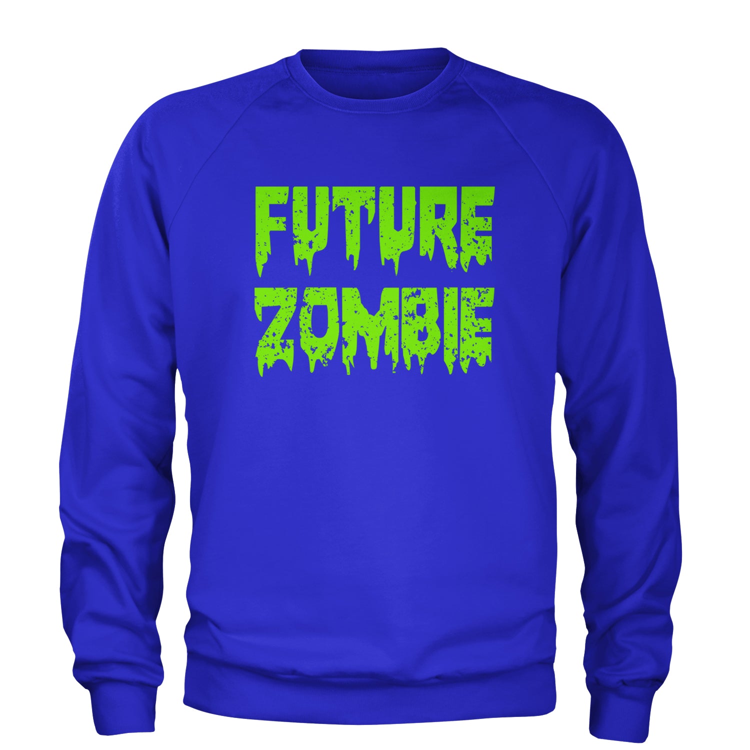 Future Zombie Horror Adult Crewneck Sweatshirt Royal Blue