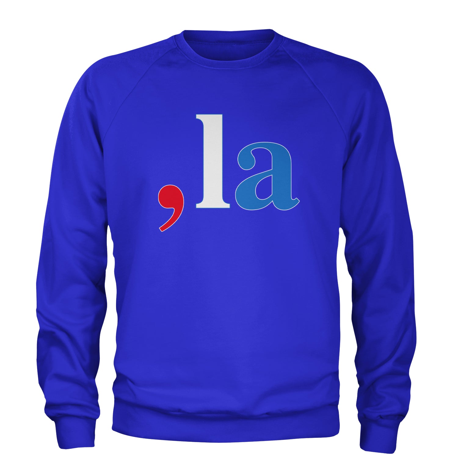 Comma-La - Support Kamala Harris For President 2024 Adult Crewneck Sweatshirt Royal Blue