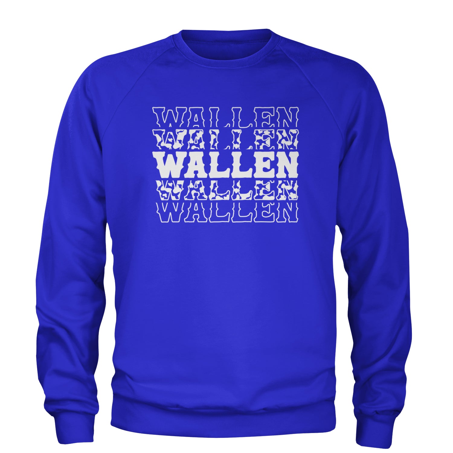 Wallen Country Music Western Adult Crewneck Sweatshirt Royal Blue