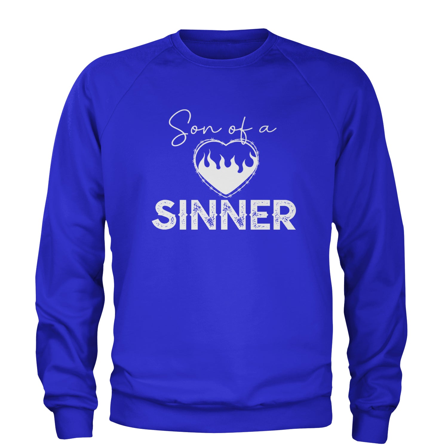 Son Of A Sinner Somebody Save Me From Myself  Adult Crewneck Sweatshirt Royal Blue