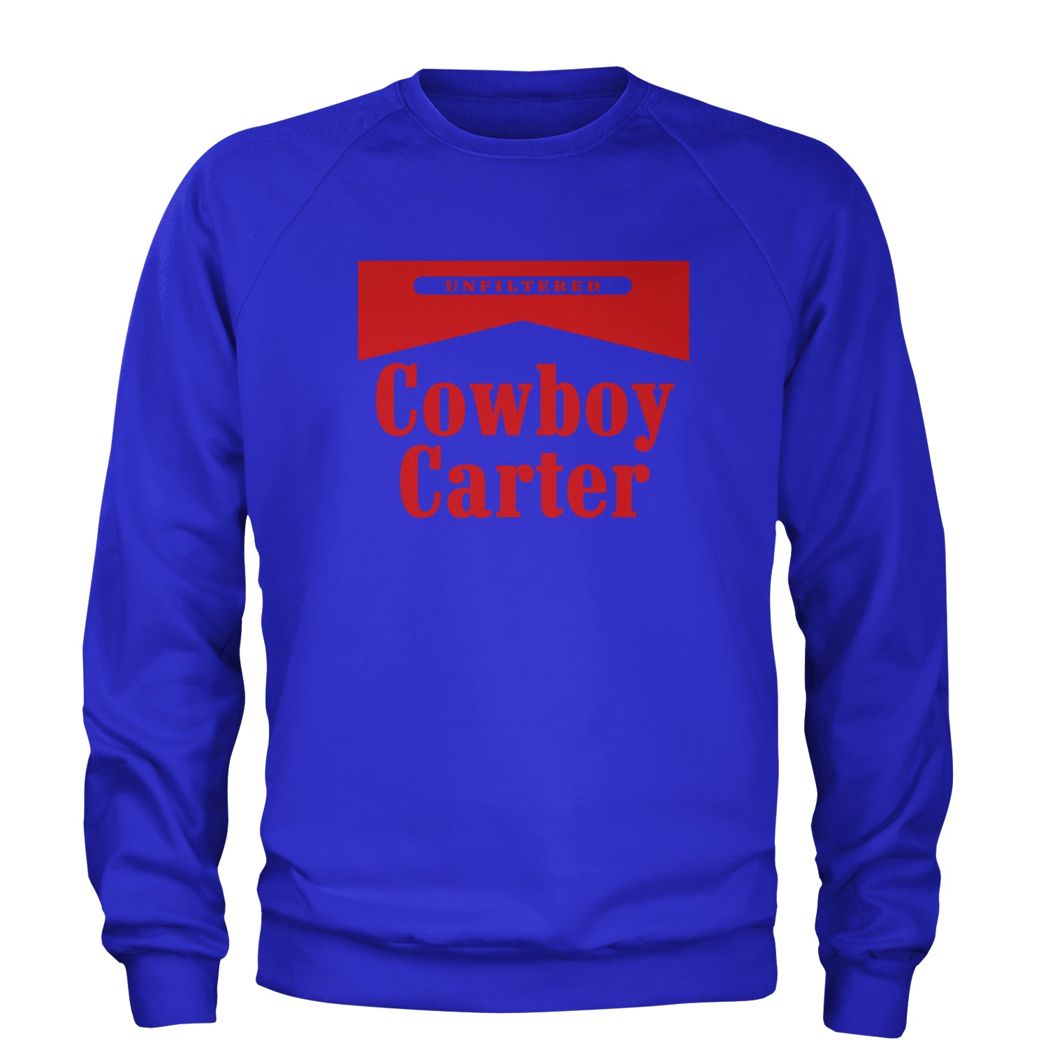 Cowboy Karter Country Act Two Adult Crewneck Sweatshirt Royal Blue