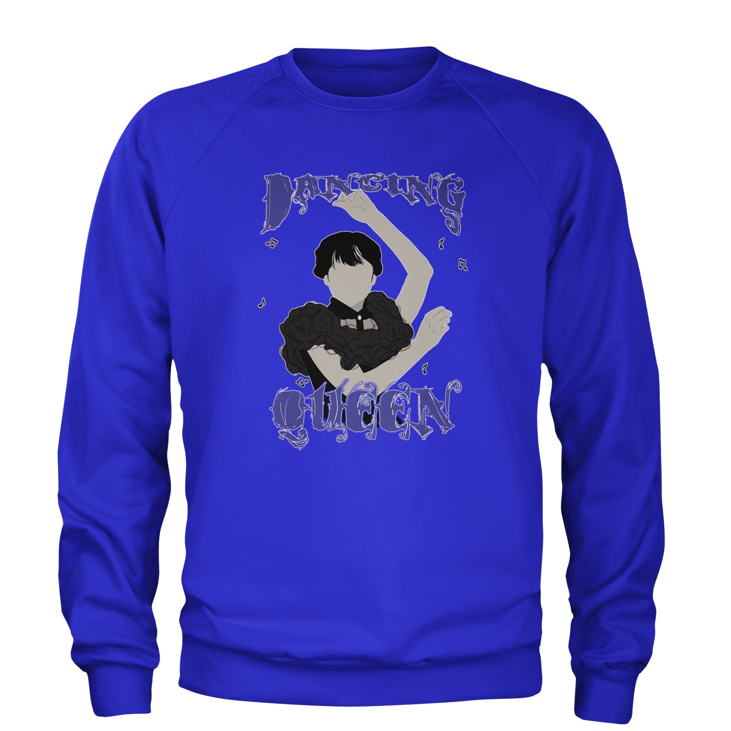 Wednesday Dancing Queen Adult Crewneck Sweatshirt Royal Blue