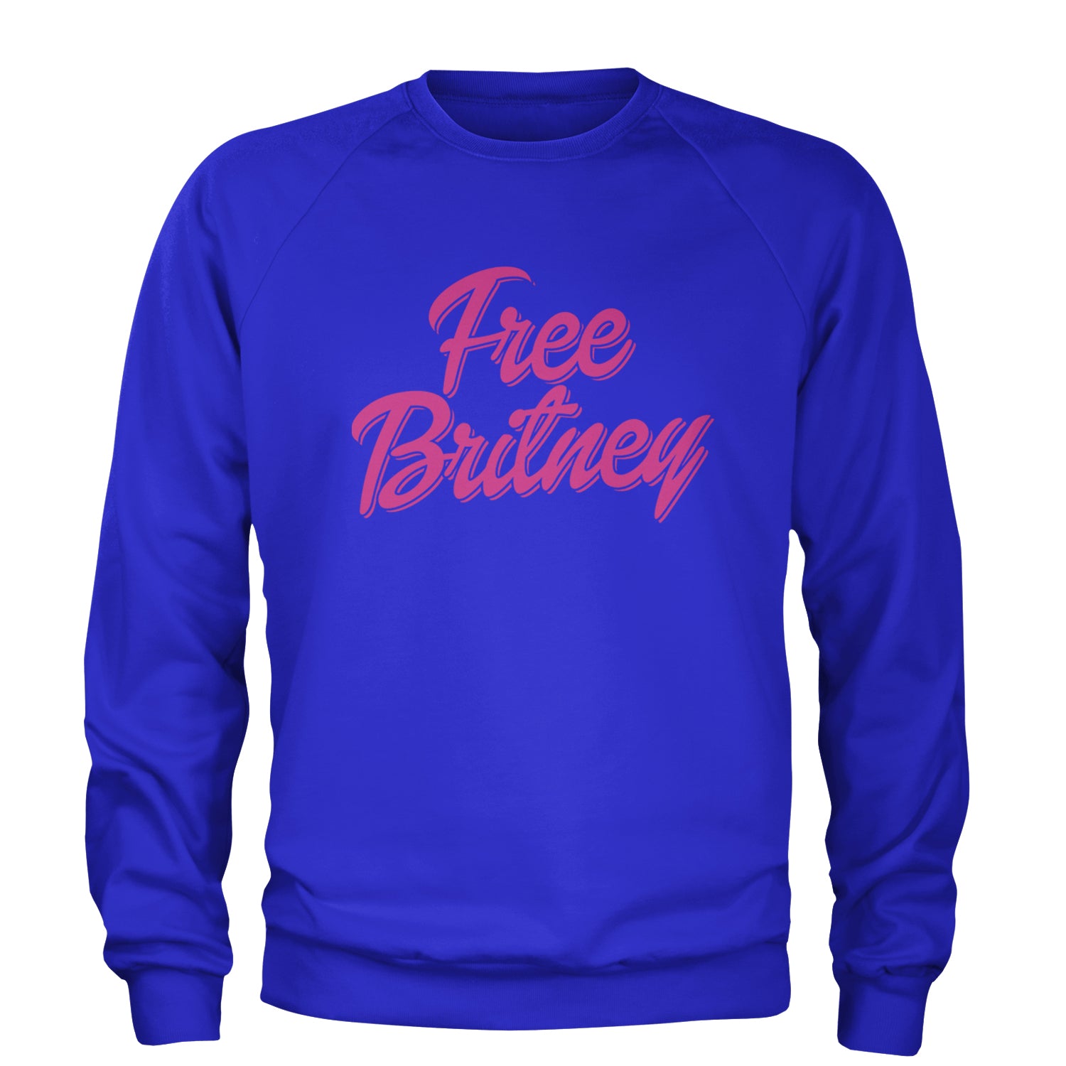 Pink Free Britney Adult Crewneck Sweatshirt Royal Blue