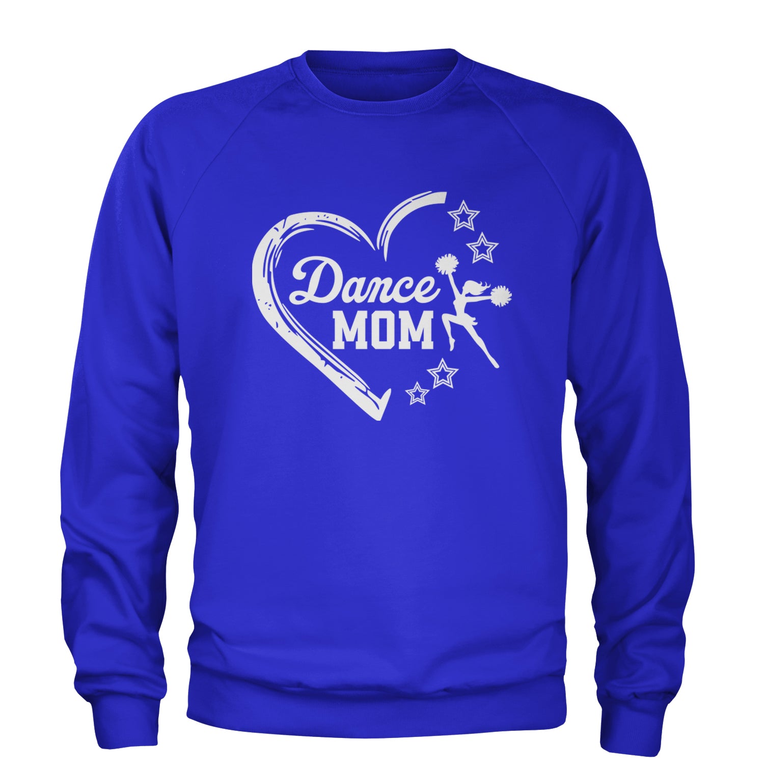 Heart Dance Mom Love Adult Crewneck Sweatshirt Royal Blue