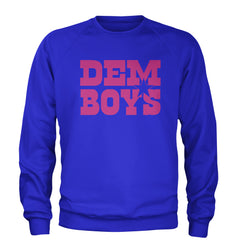 Dem Boys Hot Pink Dallas  Adult Crewneck Sweatshirt Royal Blue