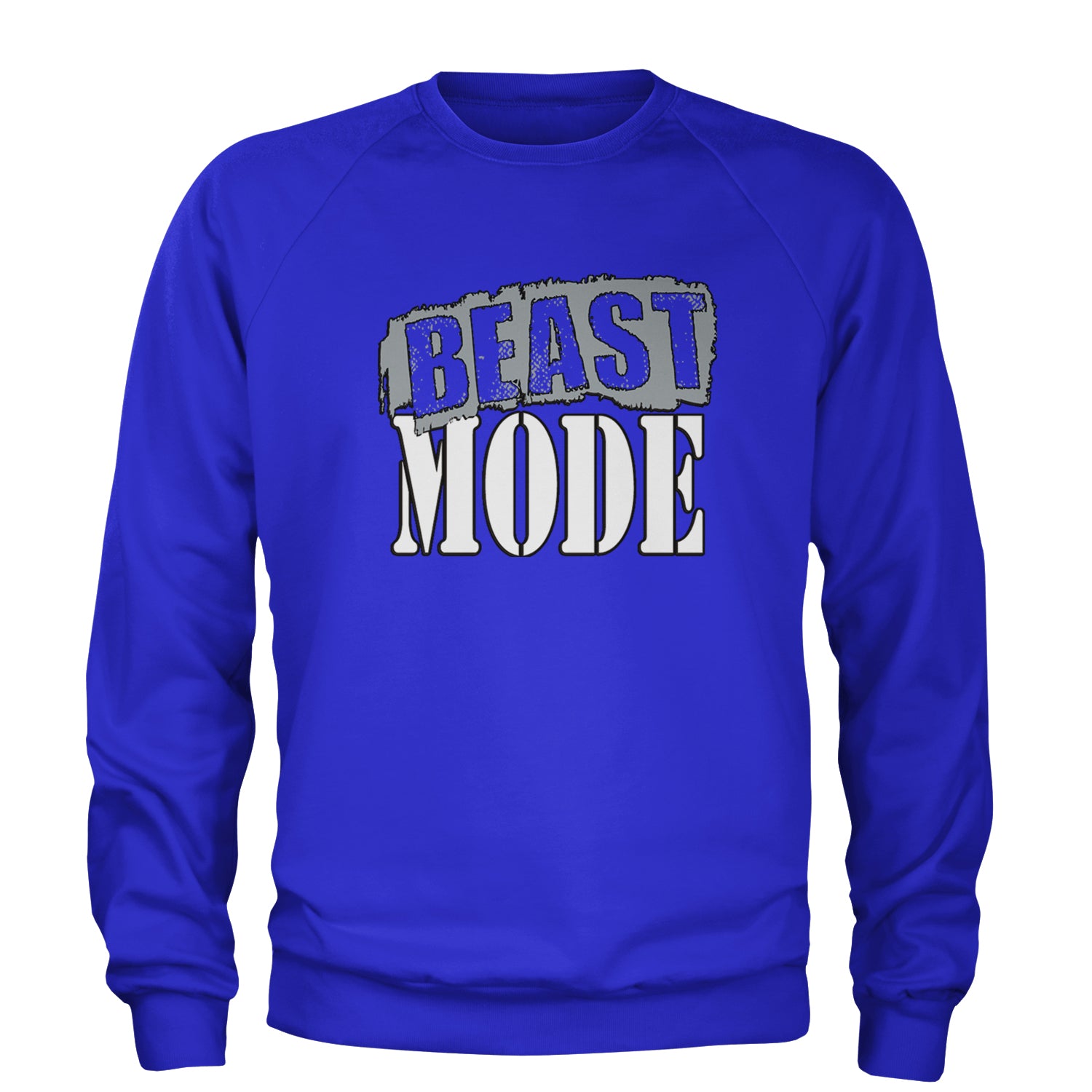 Beast Mode Training Gym Workout Adult Crewneck Sweatshirt Royal Blue