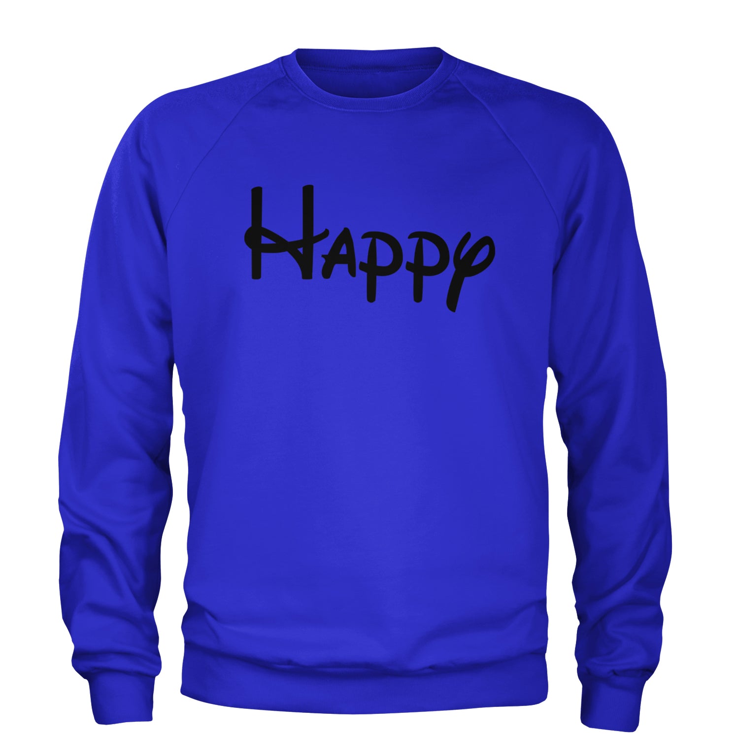 Happy - 7 Dwarfs Costume Adult Crewneck Sweatshirt Royal Blue