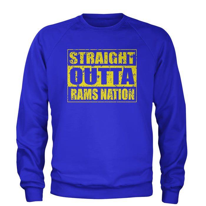 Straight Outta Rams Nation   Adult Crewneck Sweatshirt
