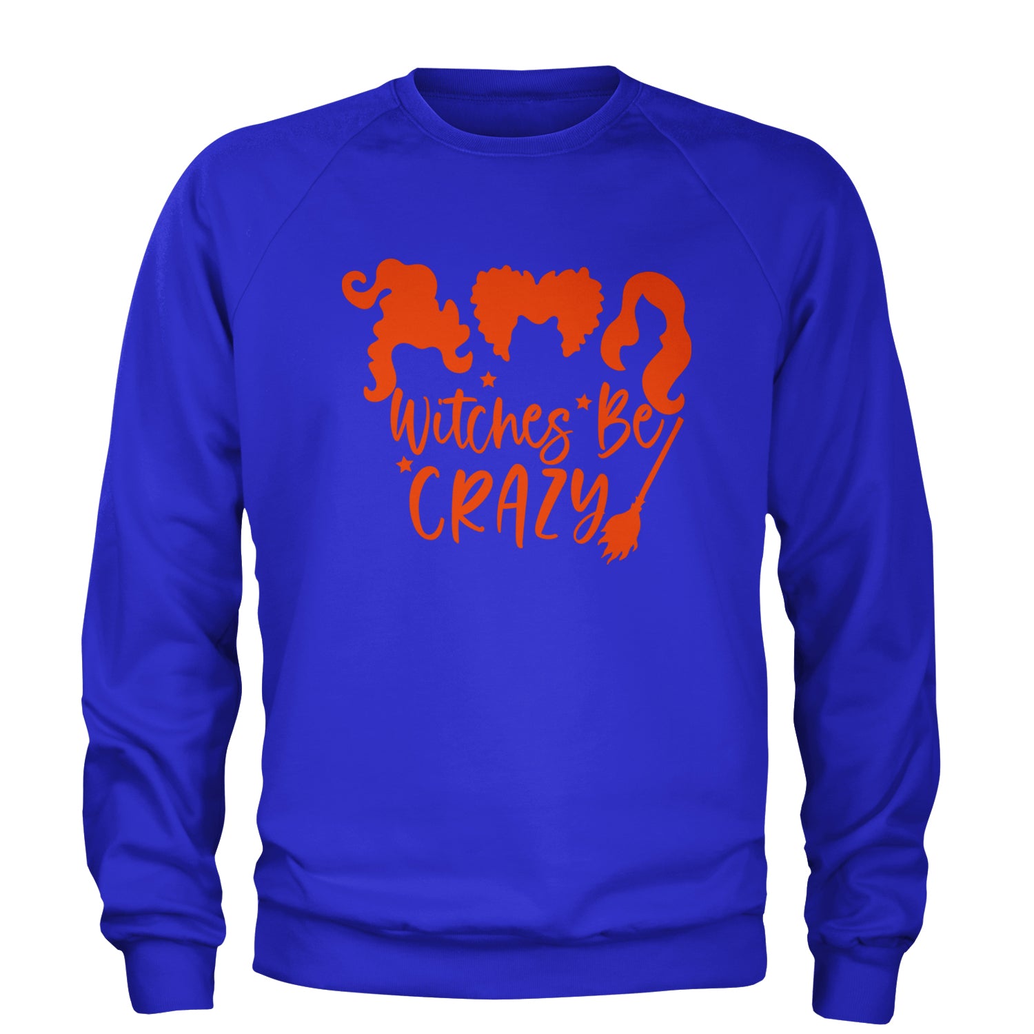 Witches Be Crazy Hocus Pocus Adult Crewneck Sweatshirt Royal Blue