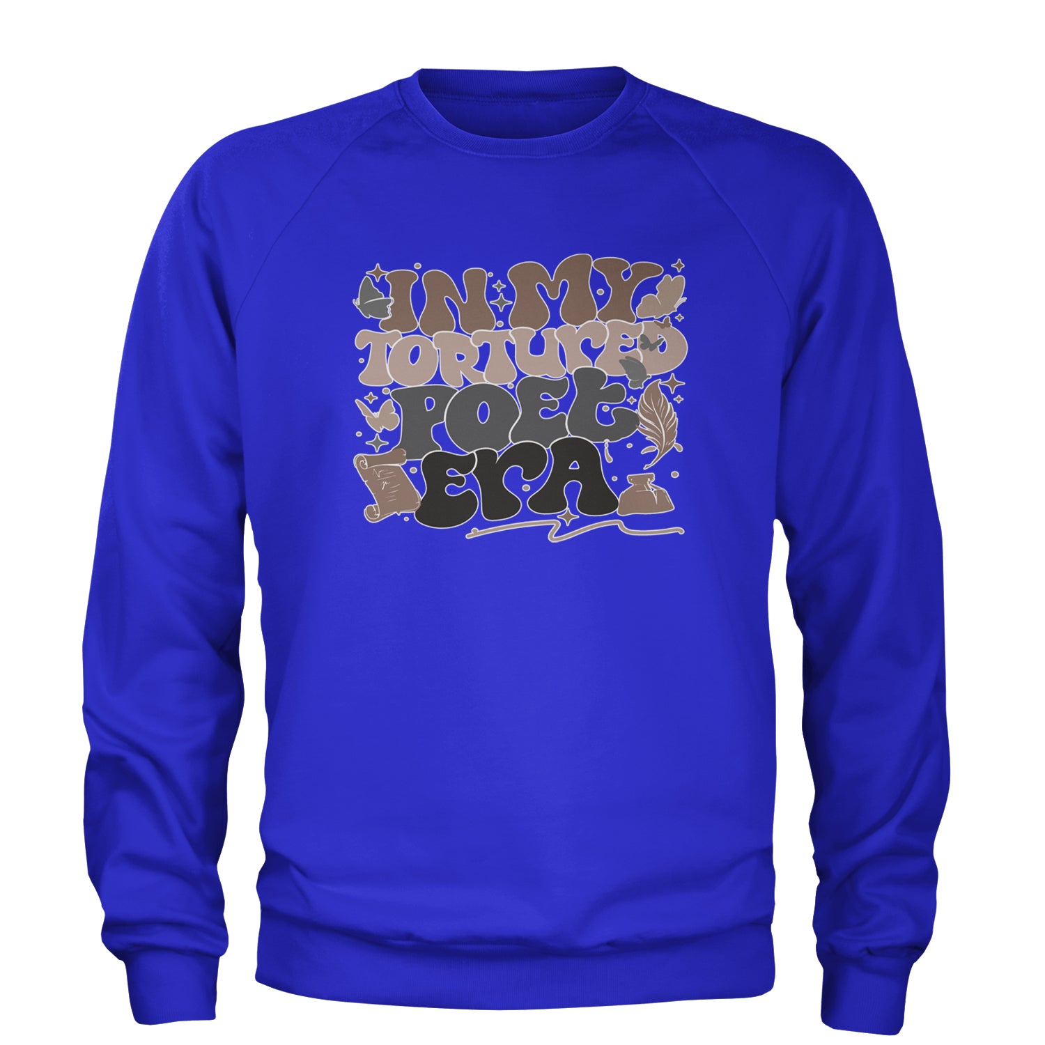 In My Tortured Poet Era TTPD Music Adult Crewneck Sweatshirt Royal Blue