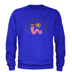 You're A Worm With A Mustache Tom Scandoval Adult Crewneck Sweatshirt Royal Blue
