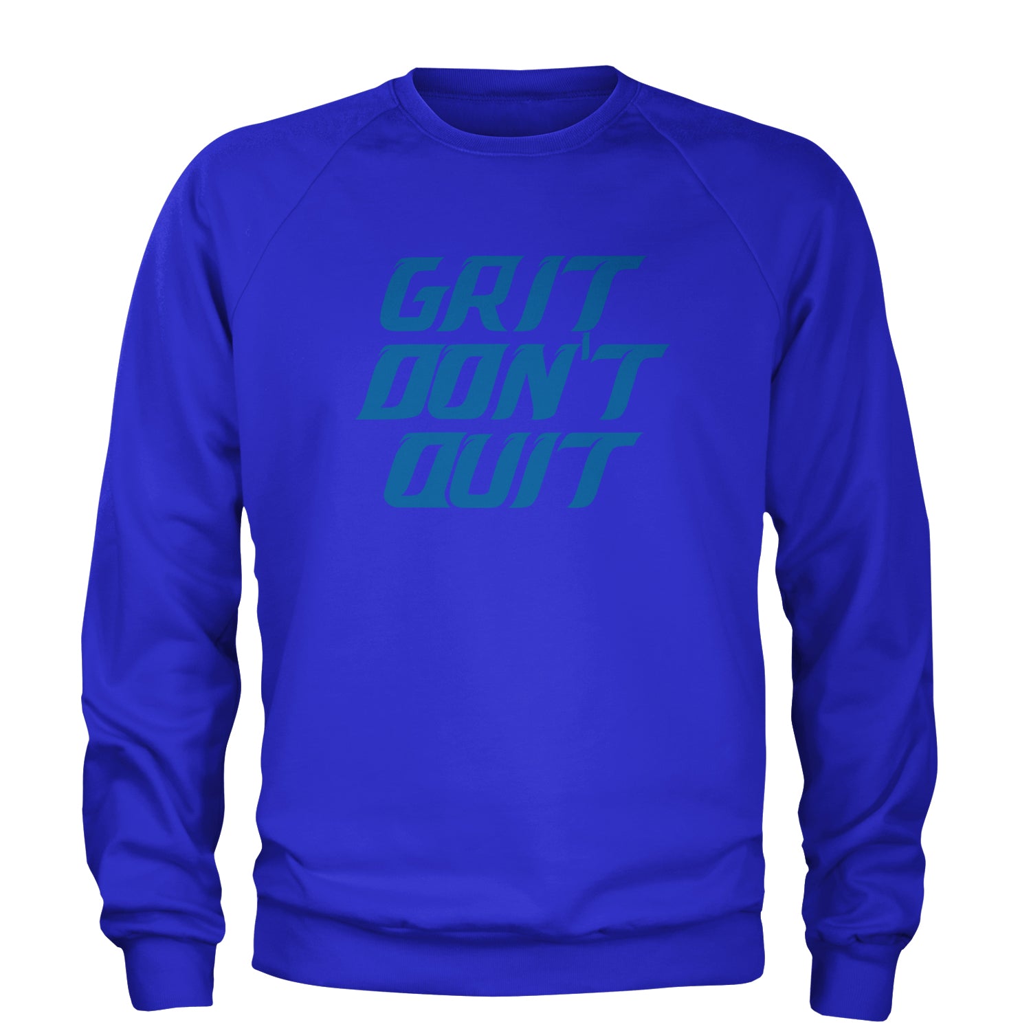 Grit Don't Quit Detroit Grit Adult Crewneck Sweatshirt Royal Blue