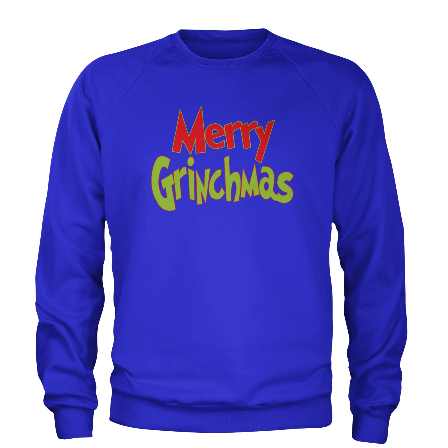 Merry Grinchmas Jolly Merry Christmas Adult Crewneck Sweatshirt Royal Blue