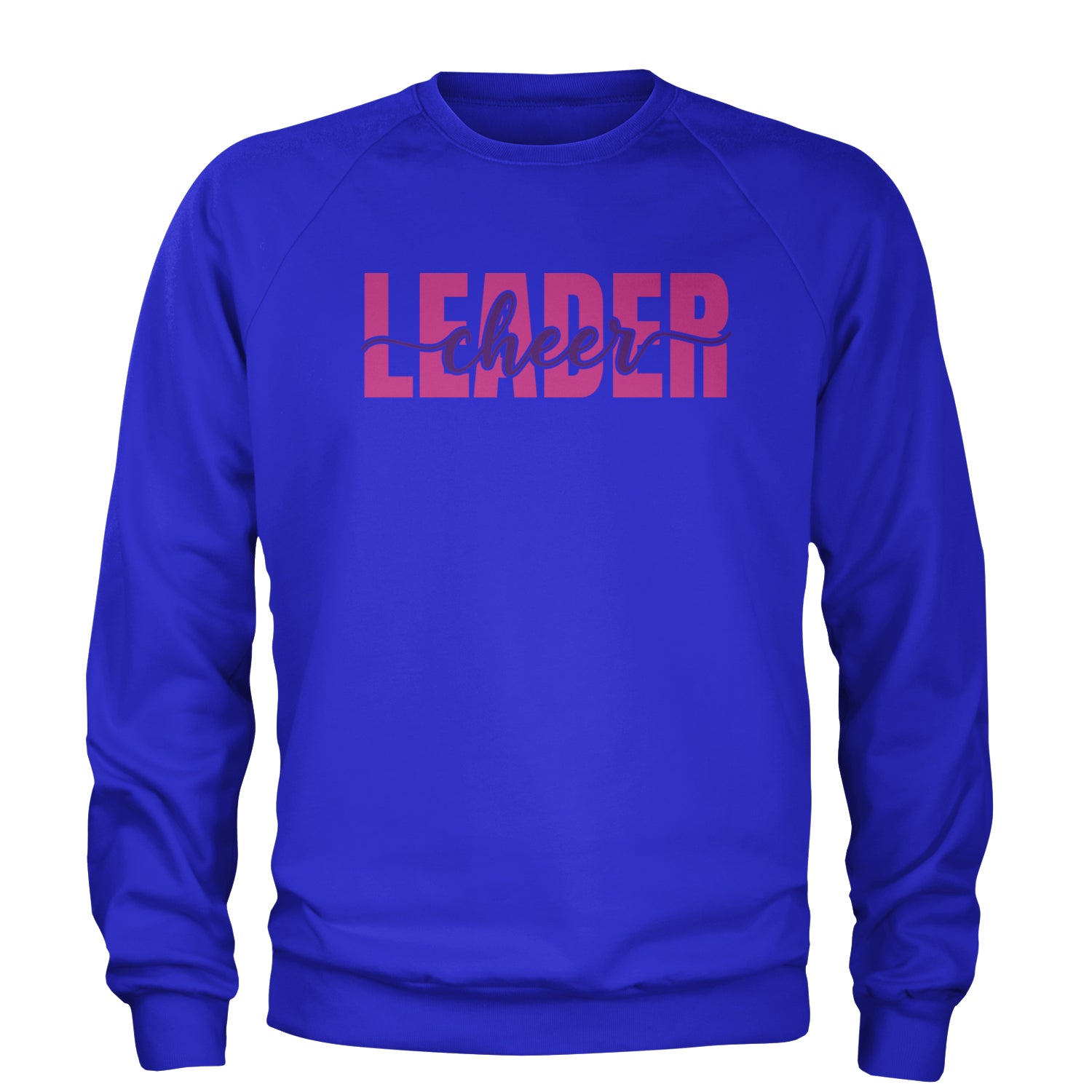 Cheerleader Script Style Adult Crewneck Sweatshirt Royal Blue