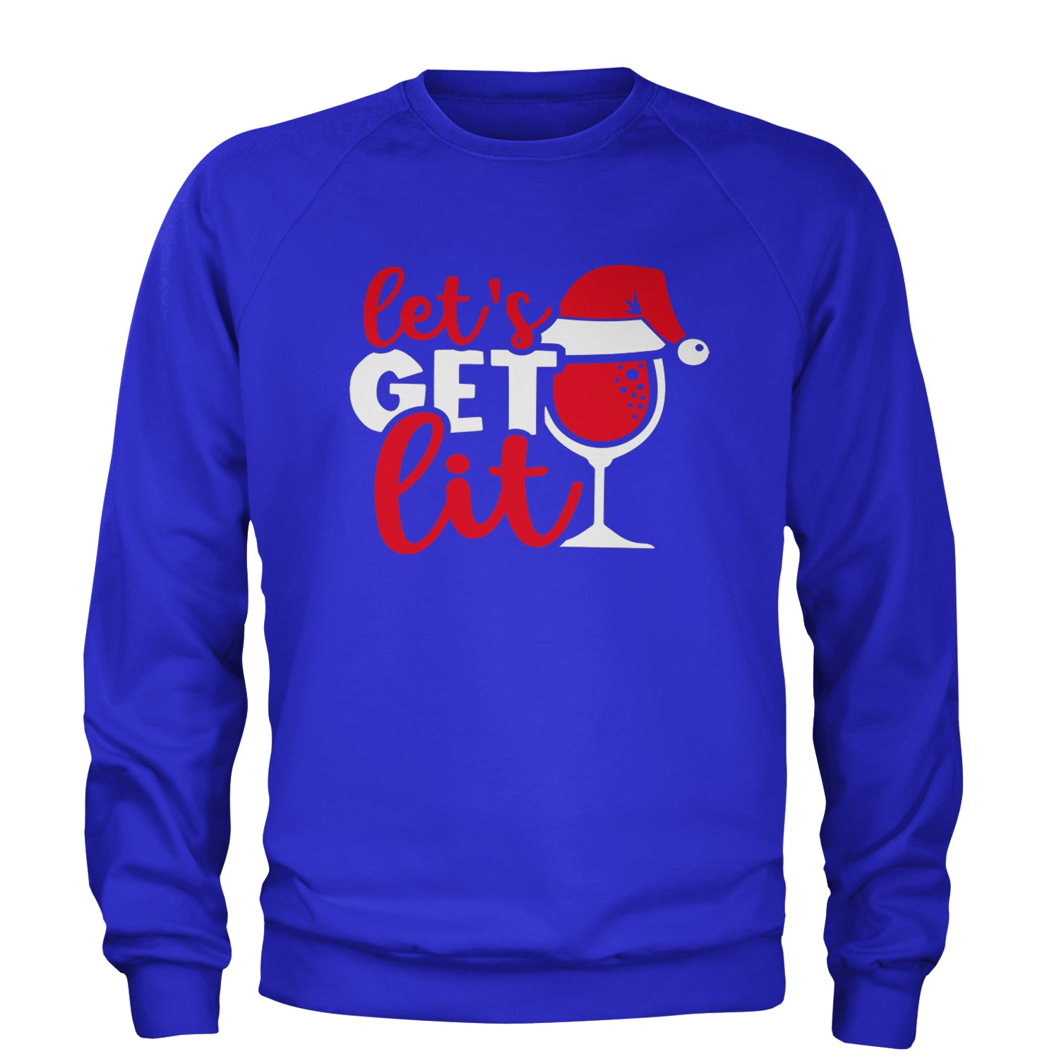 Let’s Get Lit Adult Crewneck Sweatshirt Royal Blue