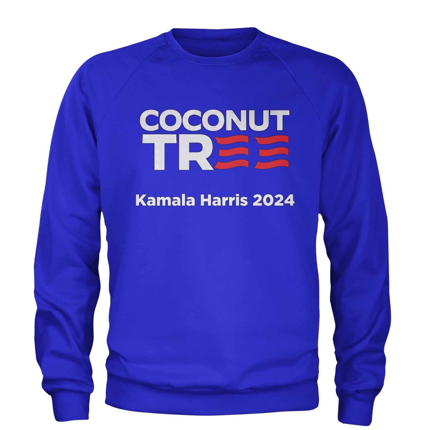 Coconut Tree - Support Kamala Harris For President 2024 Adult Crewneck Sweatshirt Royal Blue