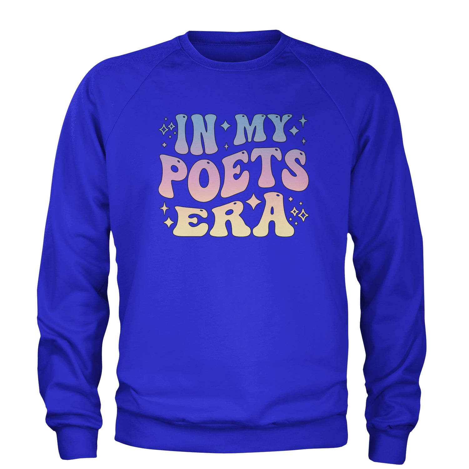 In My Poet Era Tie Dye TTPD Music Adult Crewneck Sweatshirt Royal Blue