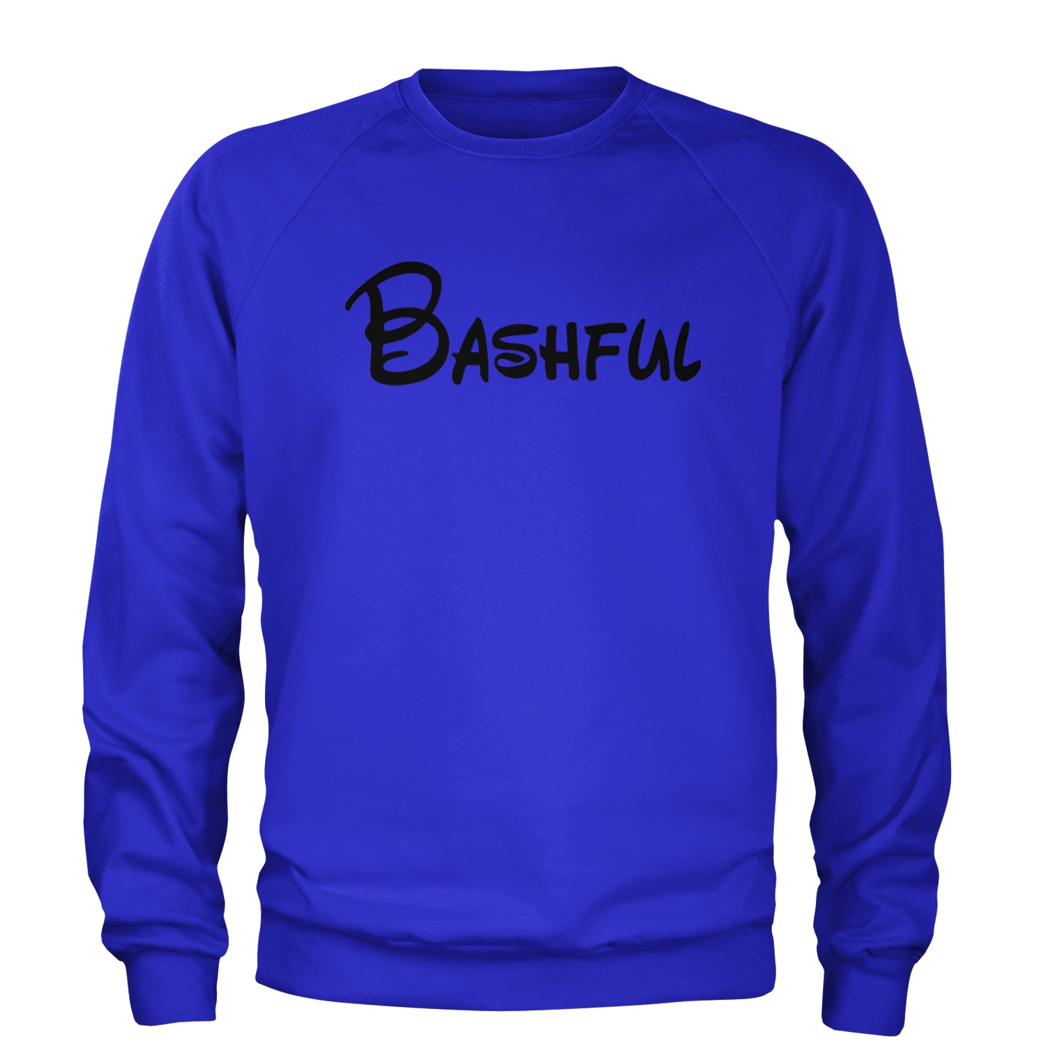 Bashful - 7 Dwarfs Costume Adult Crewneck Sweatshirt Royal Blue