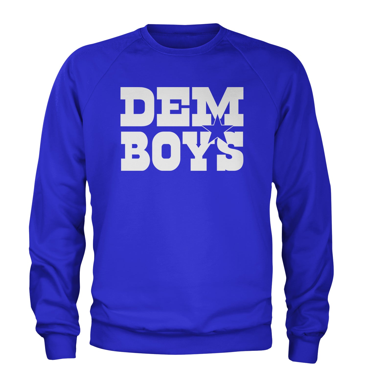 Dem Boys Dallas Football Adult Crewneck Sweatshirt Royal Blue