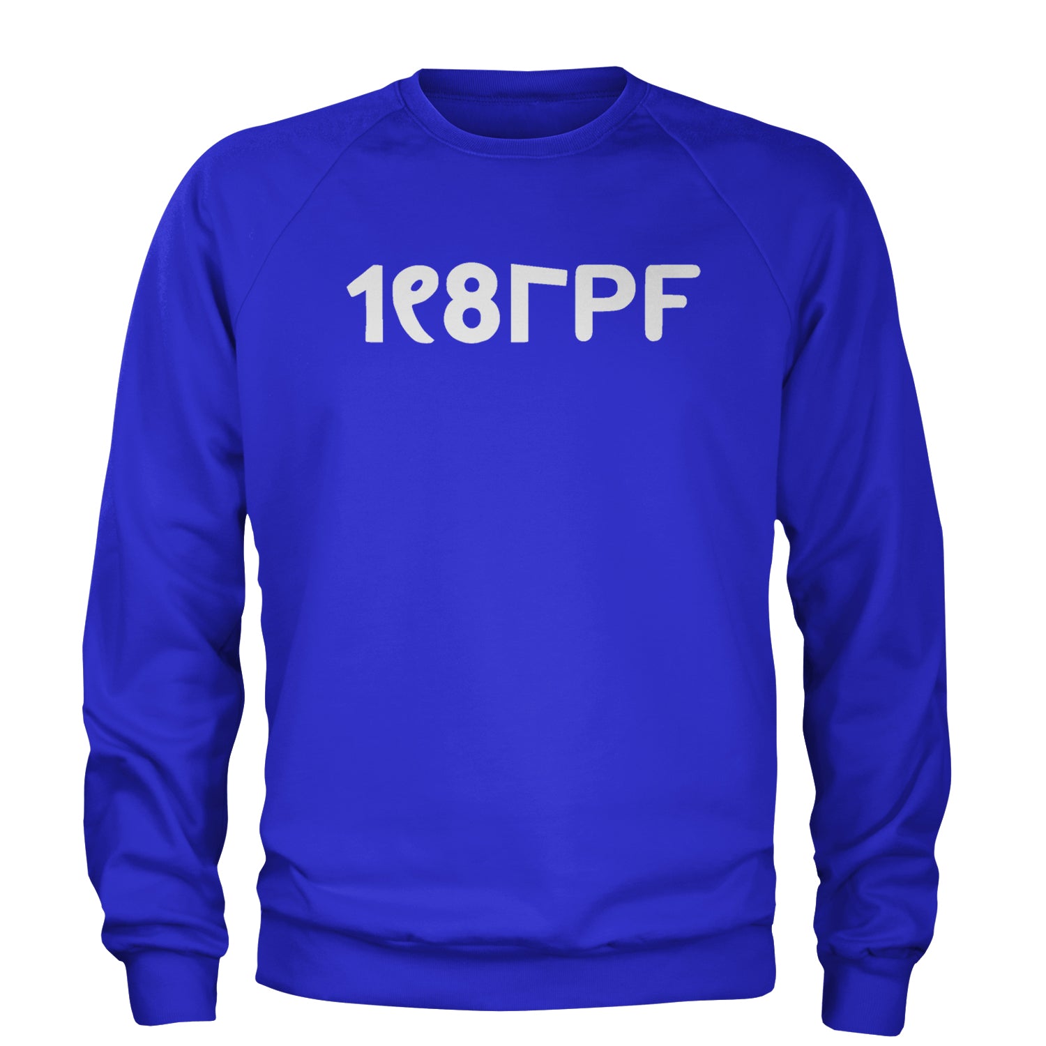 Principle Of Pleasure Retro 80's Miss Jackson  Adult Crewneck Sweatshirt Royal Blue