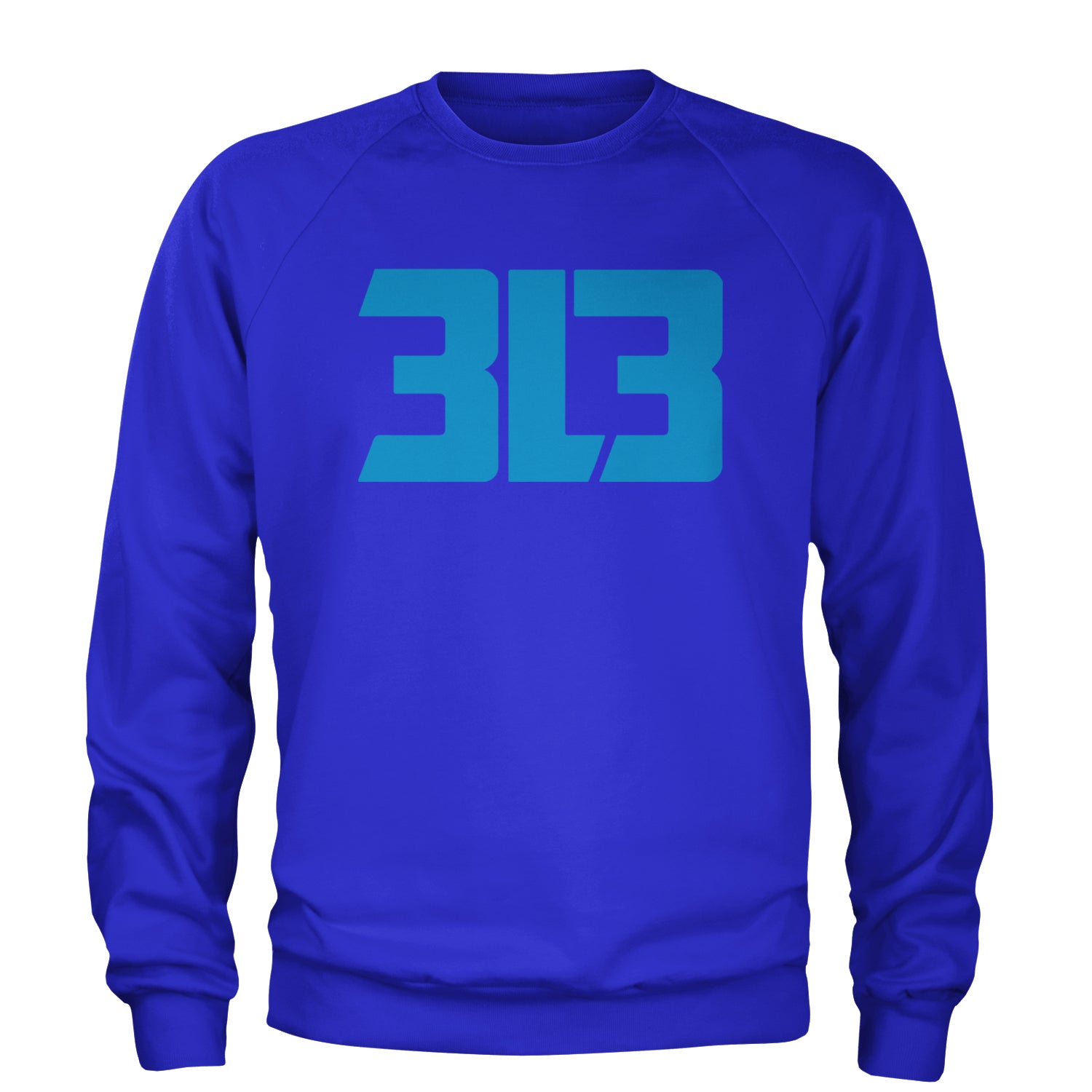 3L3 From The 313 Detroit Football Adult Crewneck Sweatshirt Royal Blue