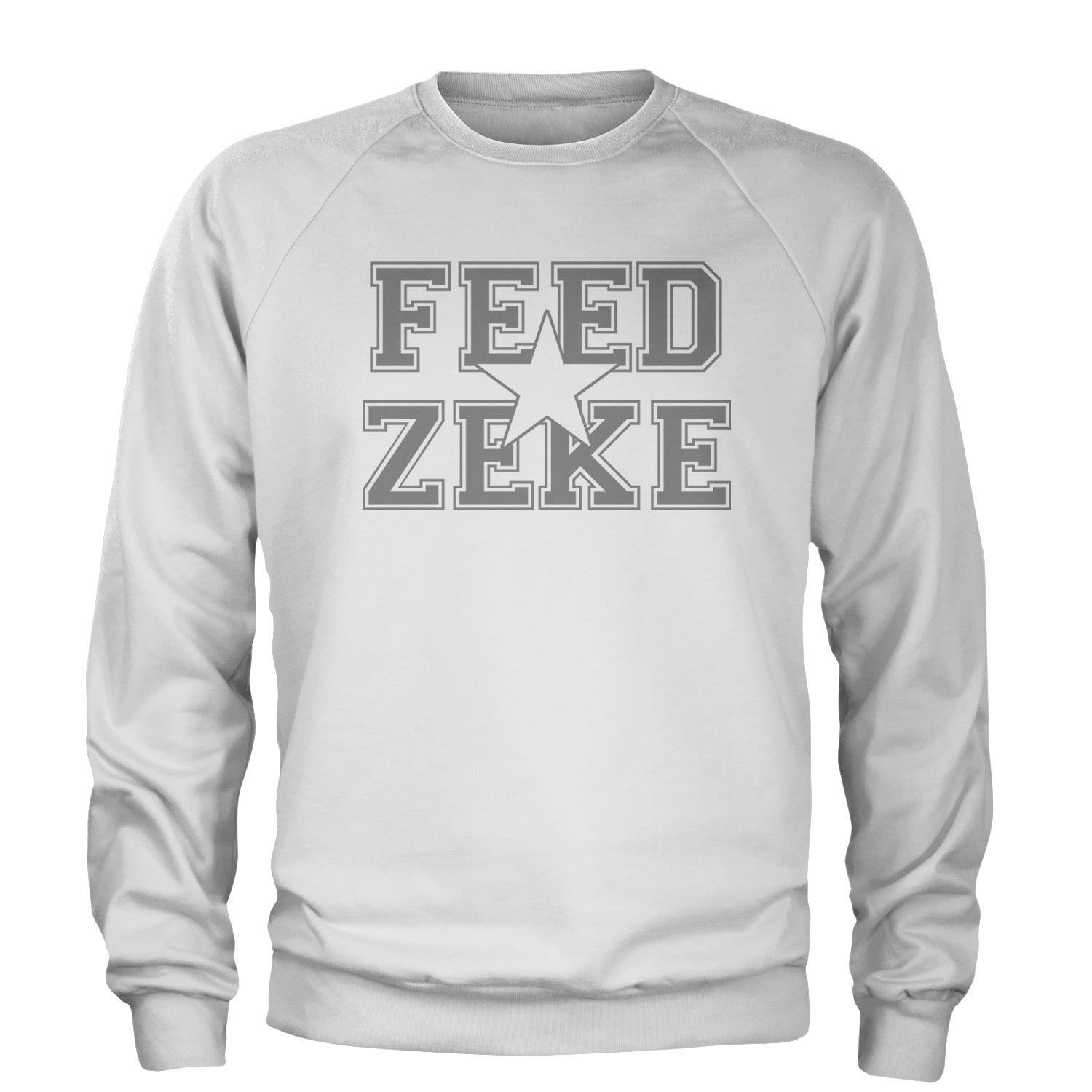 Feed Zeke Football Adult Crewneck Sweatshirt White