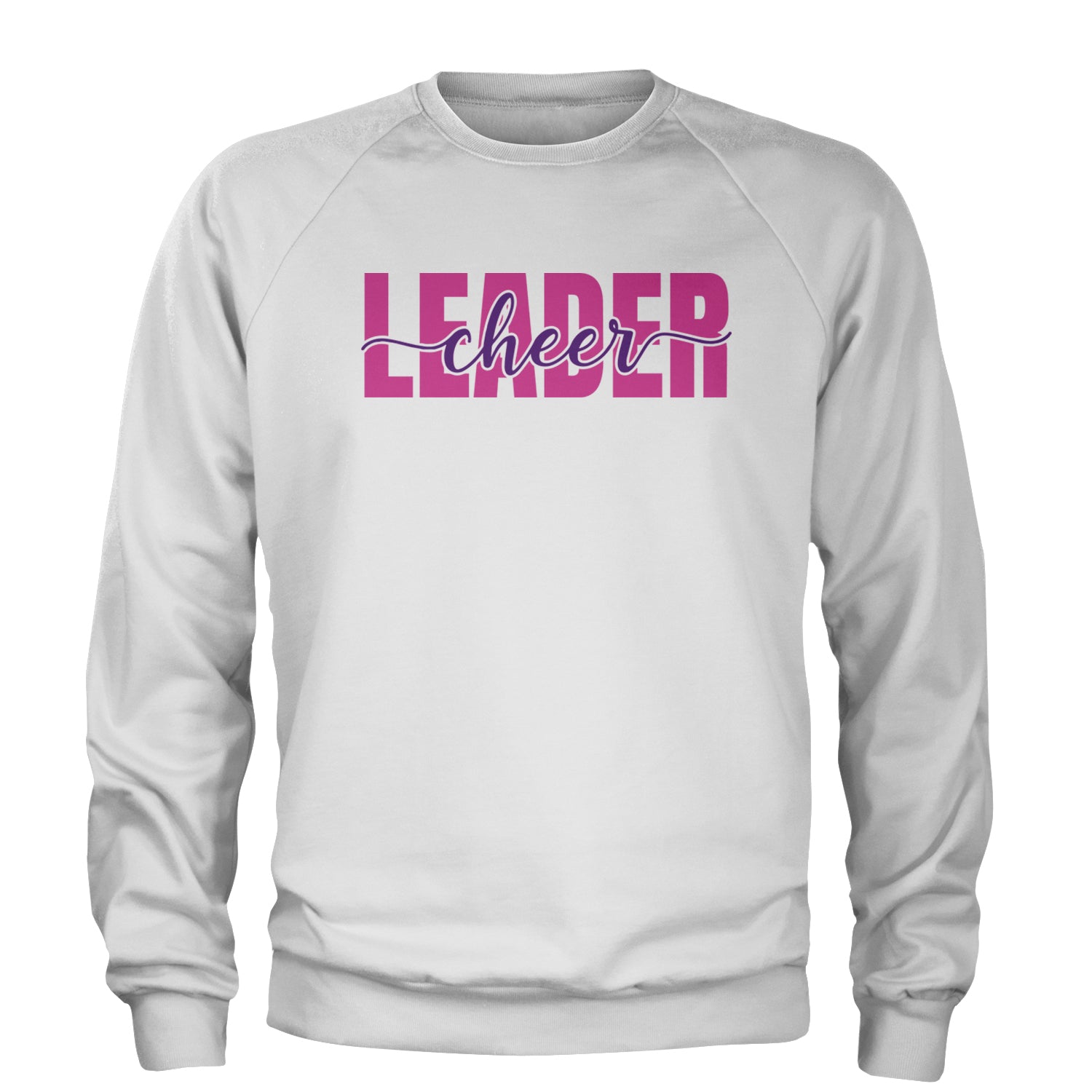 Cheerleader Script Style Adult Crewneck Sweatshirt White