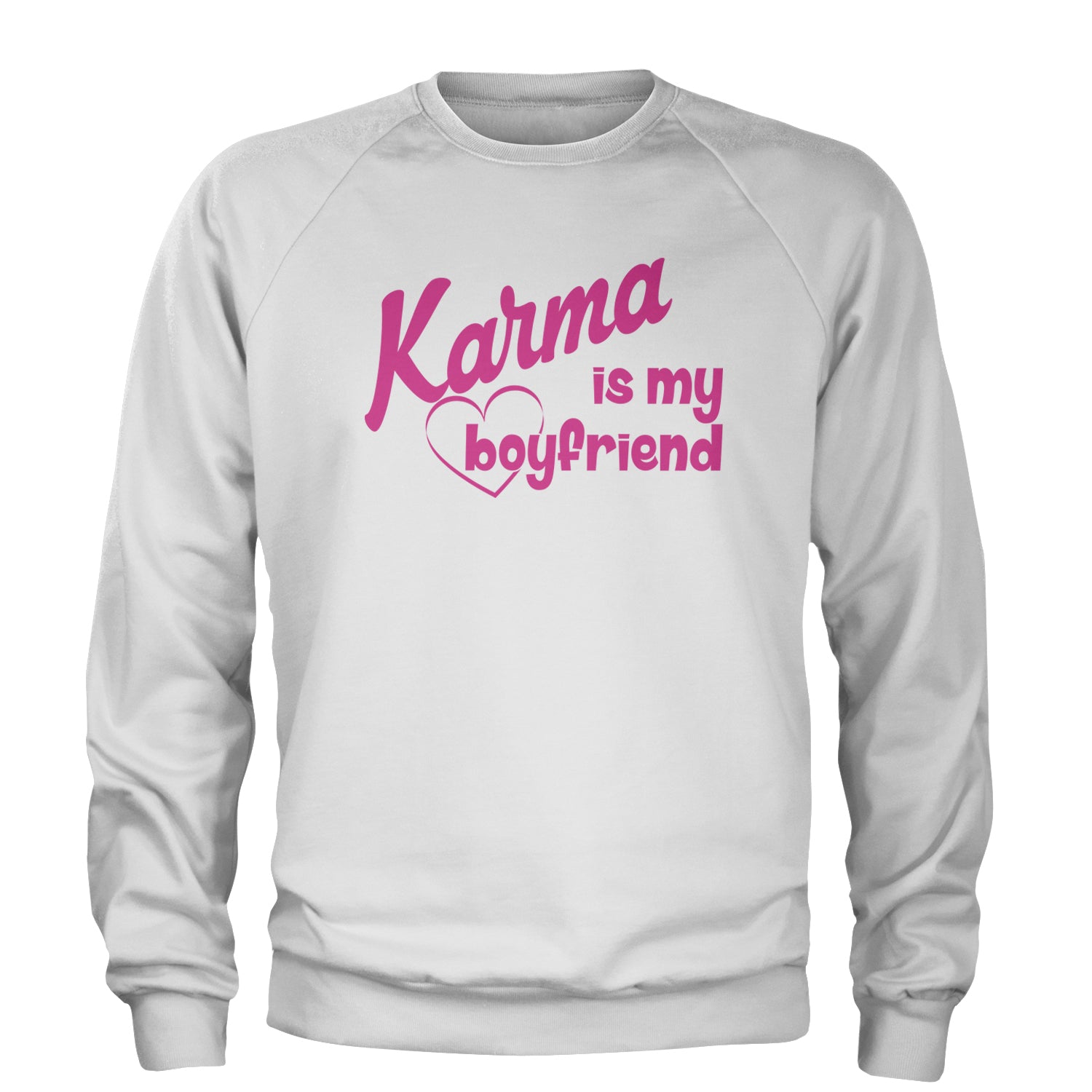 Karma Is My Boyfriend Midnight Eras  Adult Crewneck Sweatshirt White