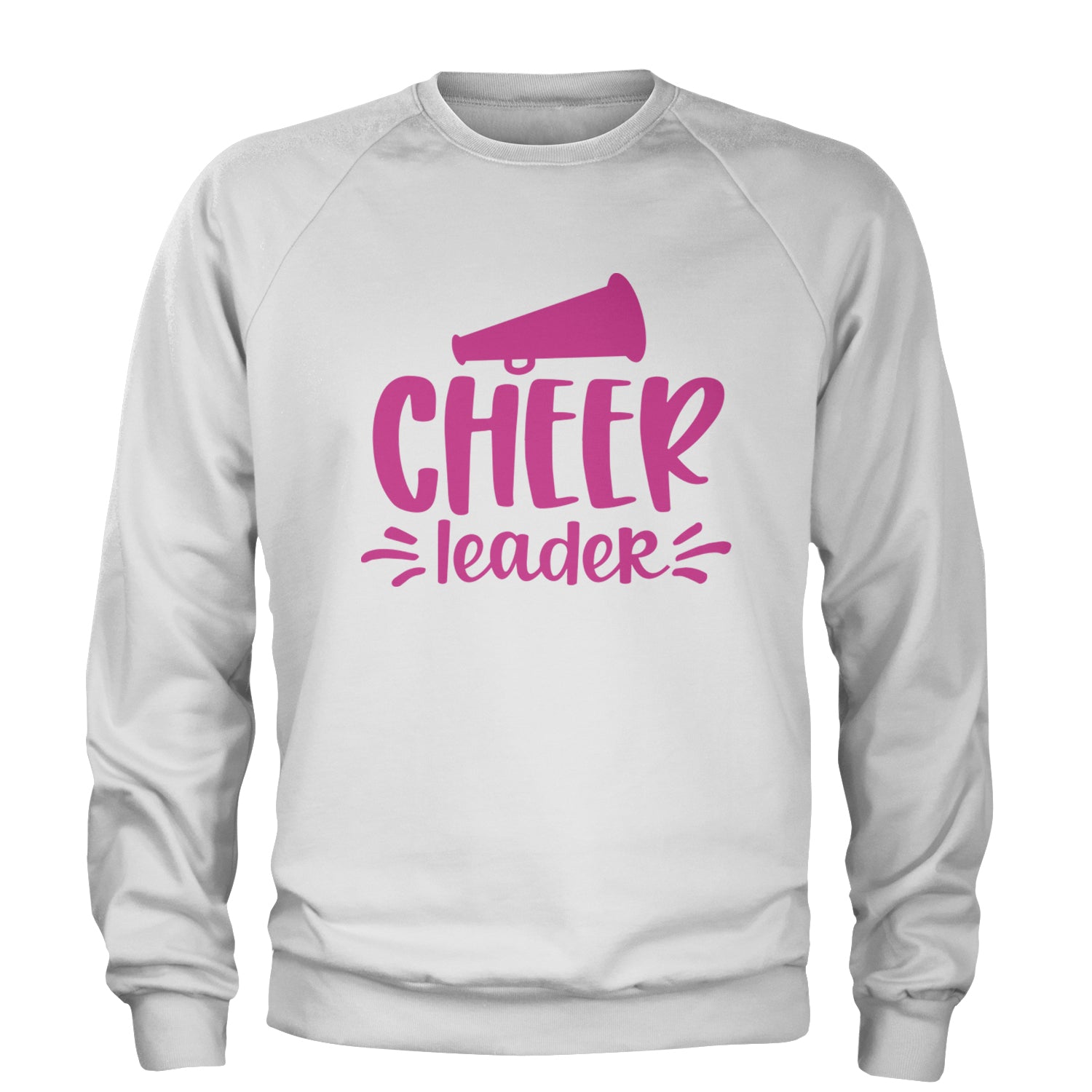 Cheerleader Bullhorn Adult Crewneck Sweatshirt White