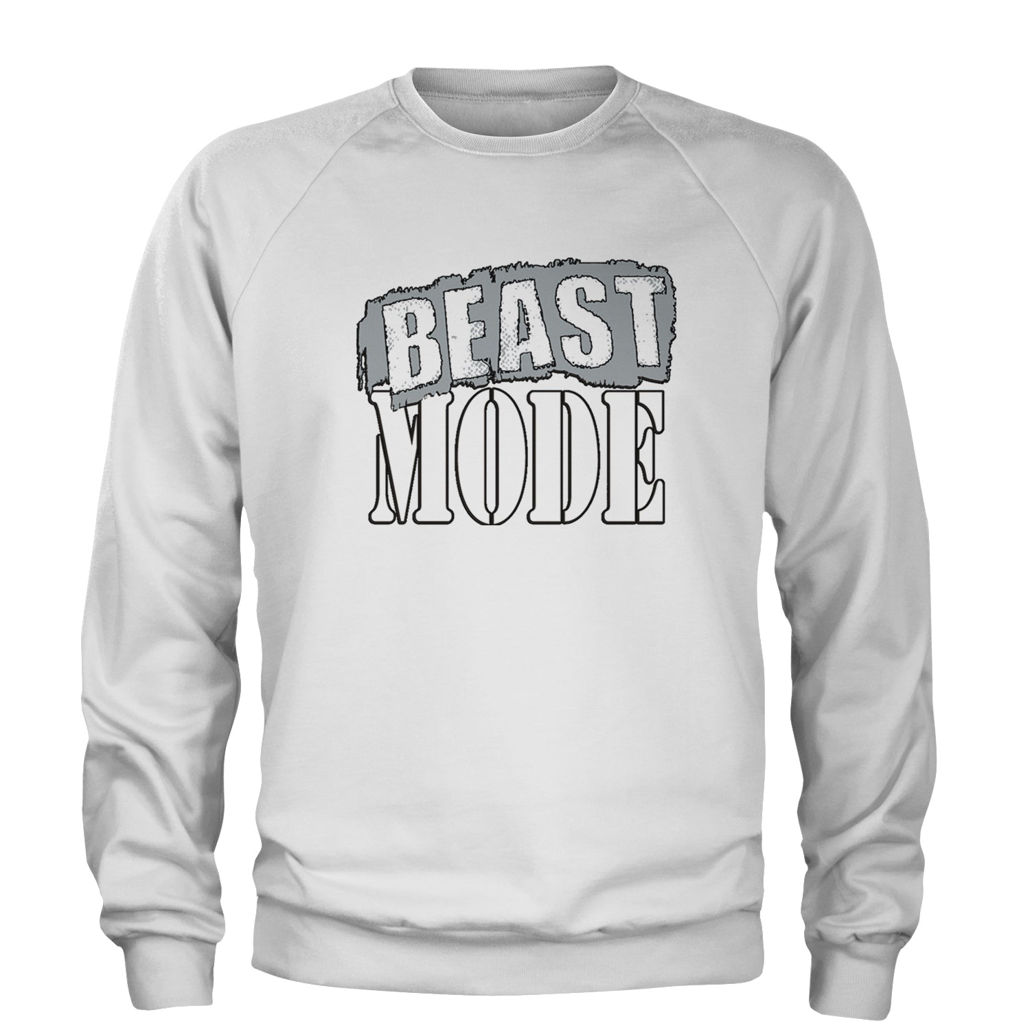 Beast Mode Training Gym Workout Adult Crewneck Sweatshirt White