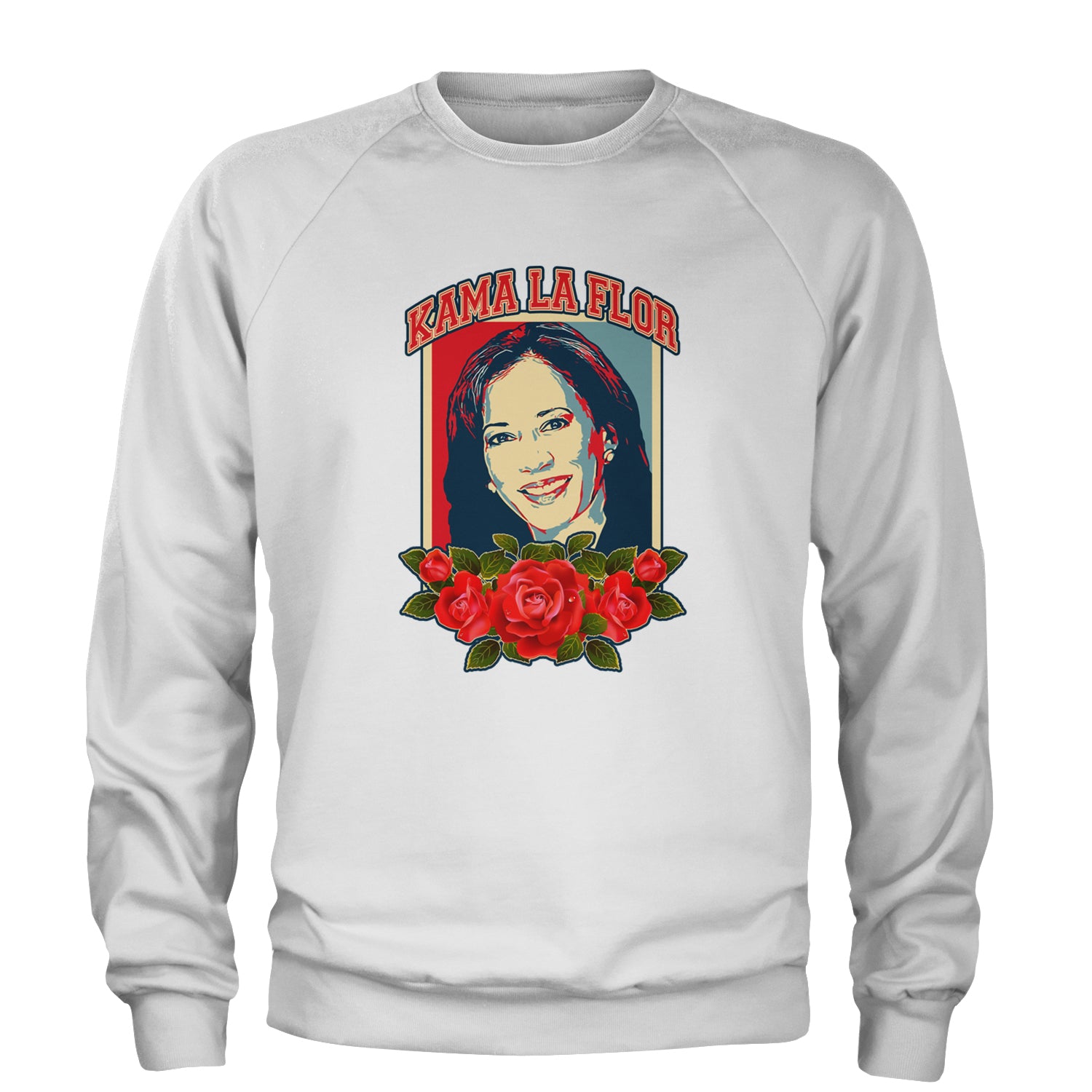 Kama La Flor Kamala Como La Flor Adult Crewneck Sweatshirt White