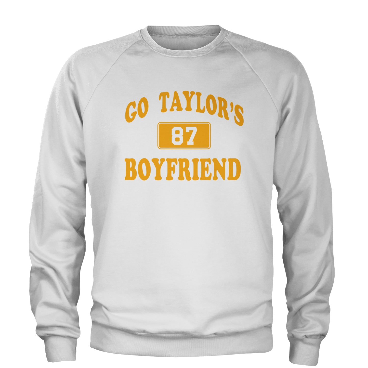 Go Taylor's Boyfriend Kansas City Adult Crewneck Sweatshirt White