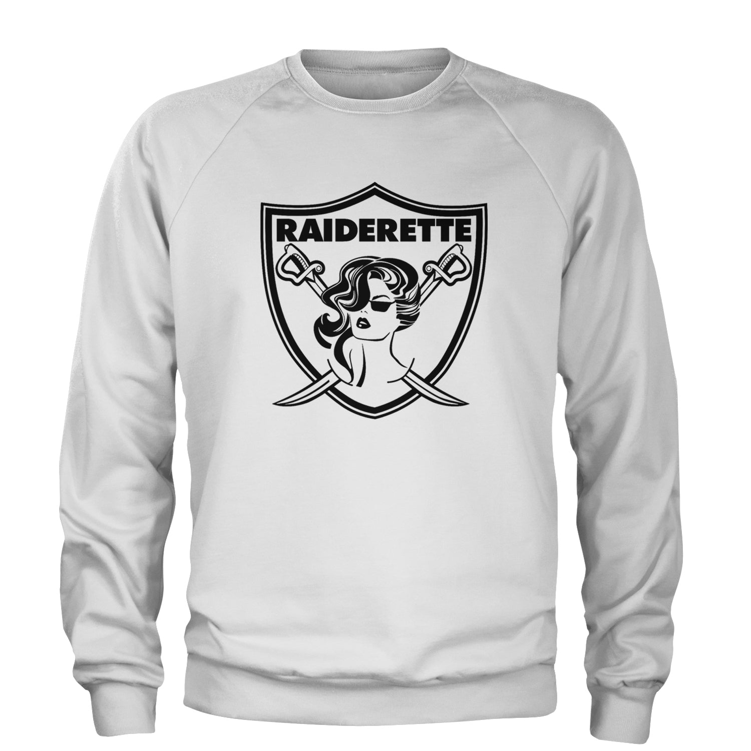 Raiderette Football Gameday Ready Adult Crewneck Sweatshirt White