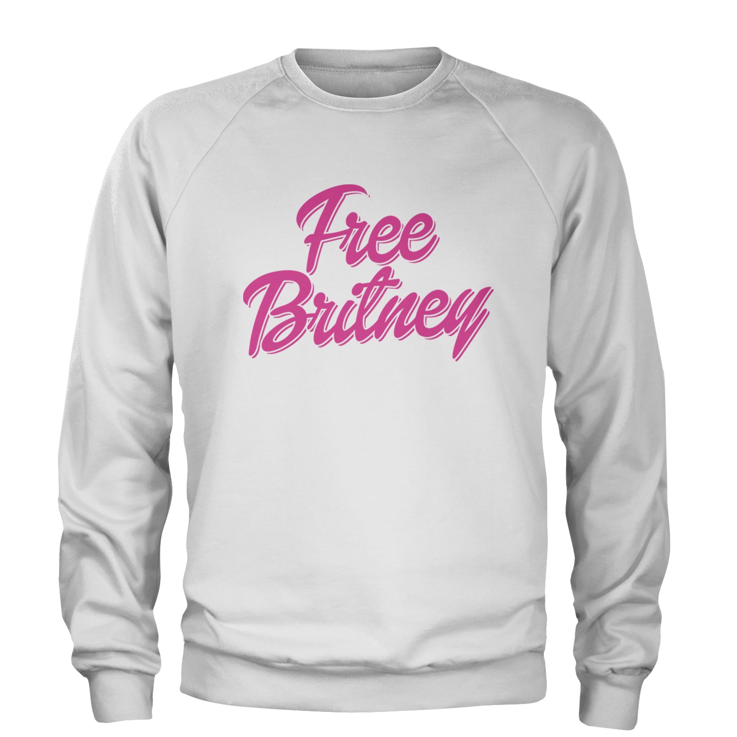 Pink Free Britney Adult Crewneck Sweatshirt White