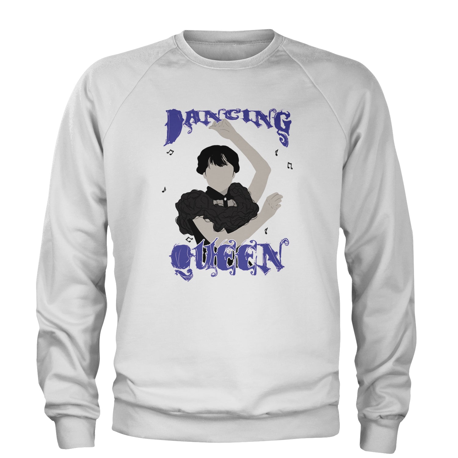 Wednesday Dancing Queen Adult Crewneck Sweatshirt White