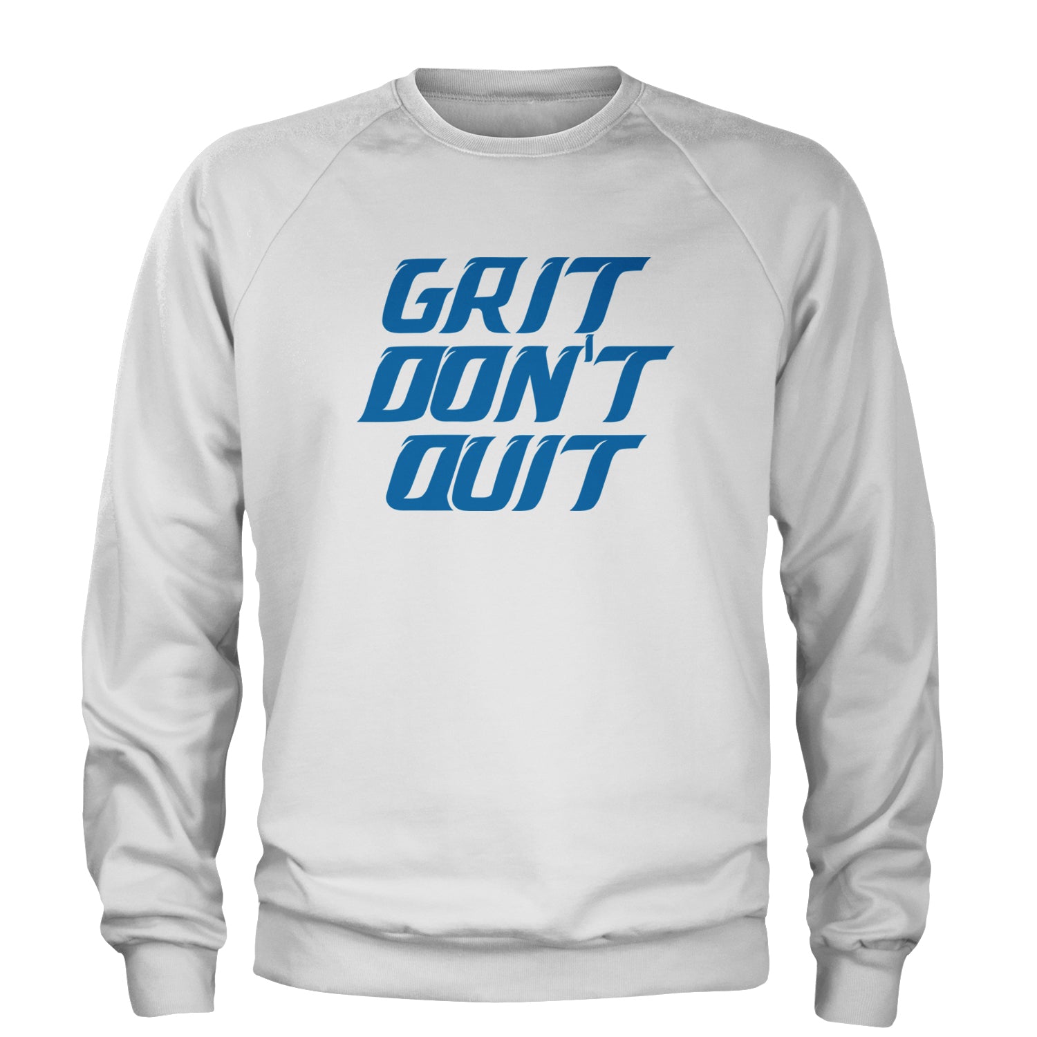 Grit Don't Quit Detroit Grit Adult Crewneck Sweatshirt White