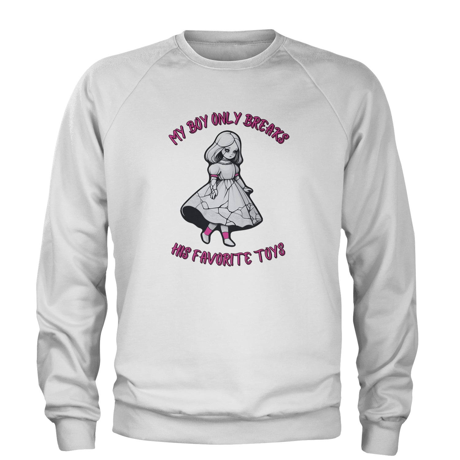 My Boy Only Breaks His Favorite Toys TTPD Music Adult Crewneck Sweatshirt White