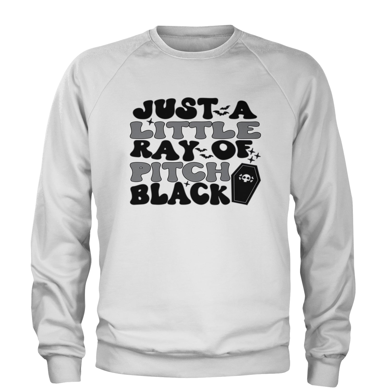 Just A Little Ray of Pitch Black Adult Crewneck Sweatshirt White