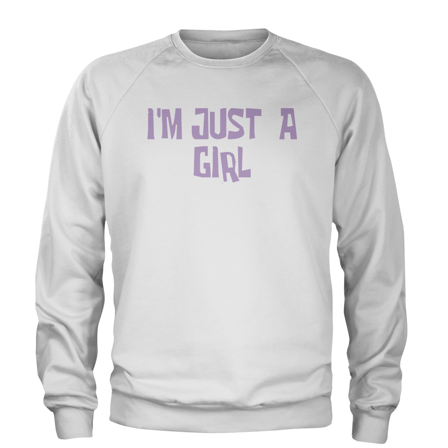 I'm Just A Girl Guts Music Adult Crewneck Sweatshirt White