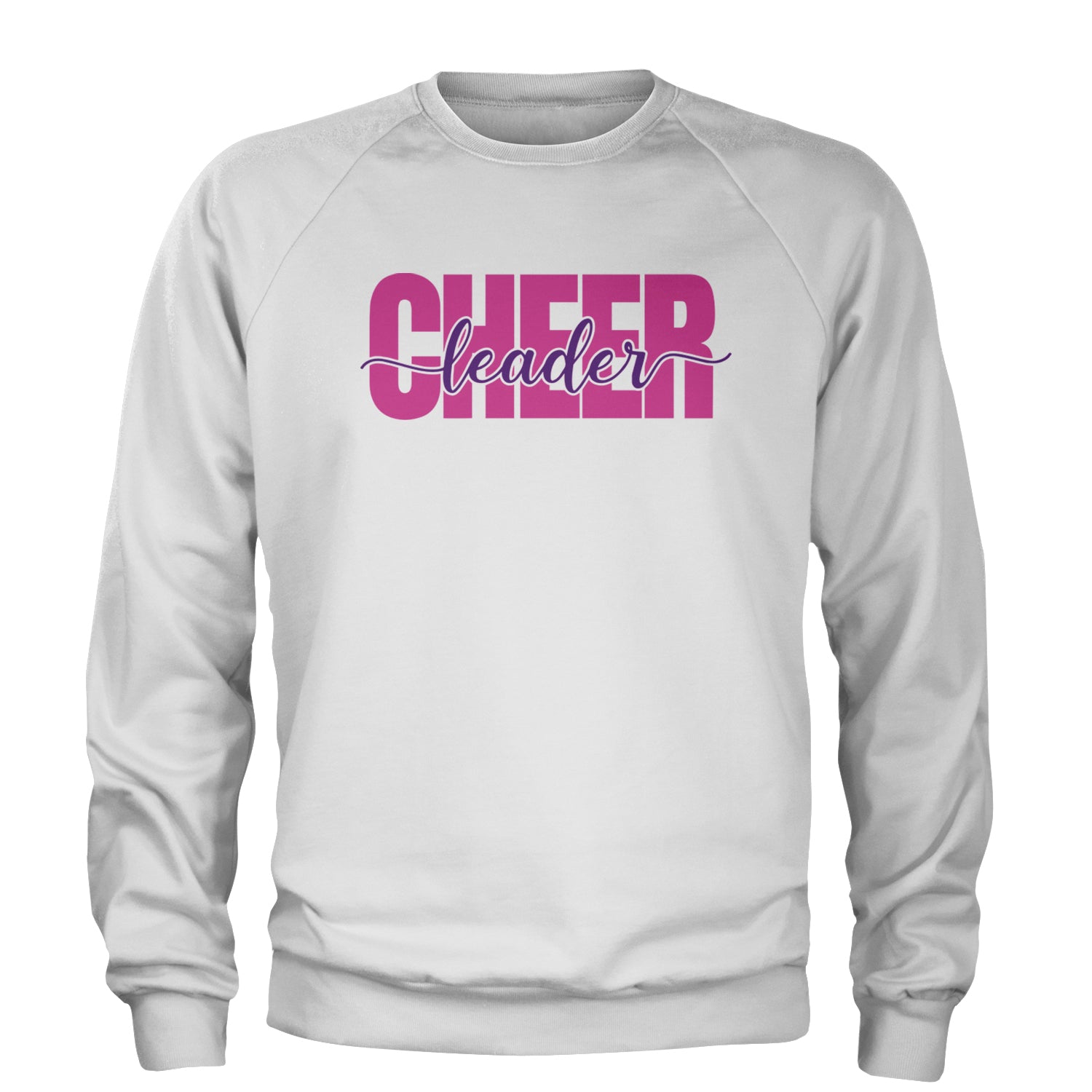 Cheerleader with Scripted Flair Adult Crewneck Sweatshirt White