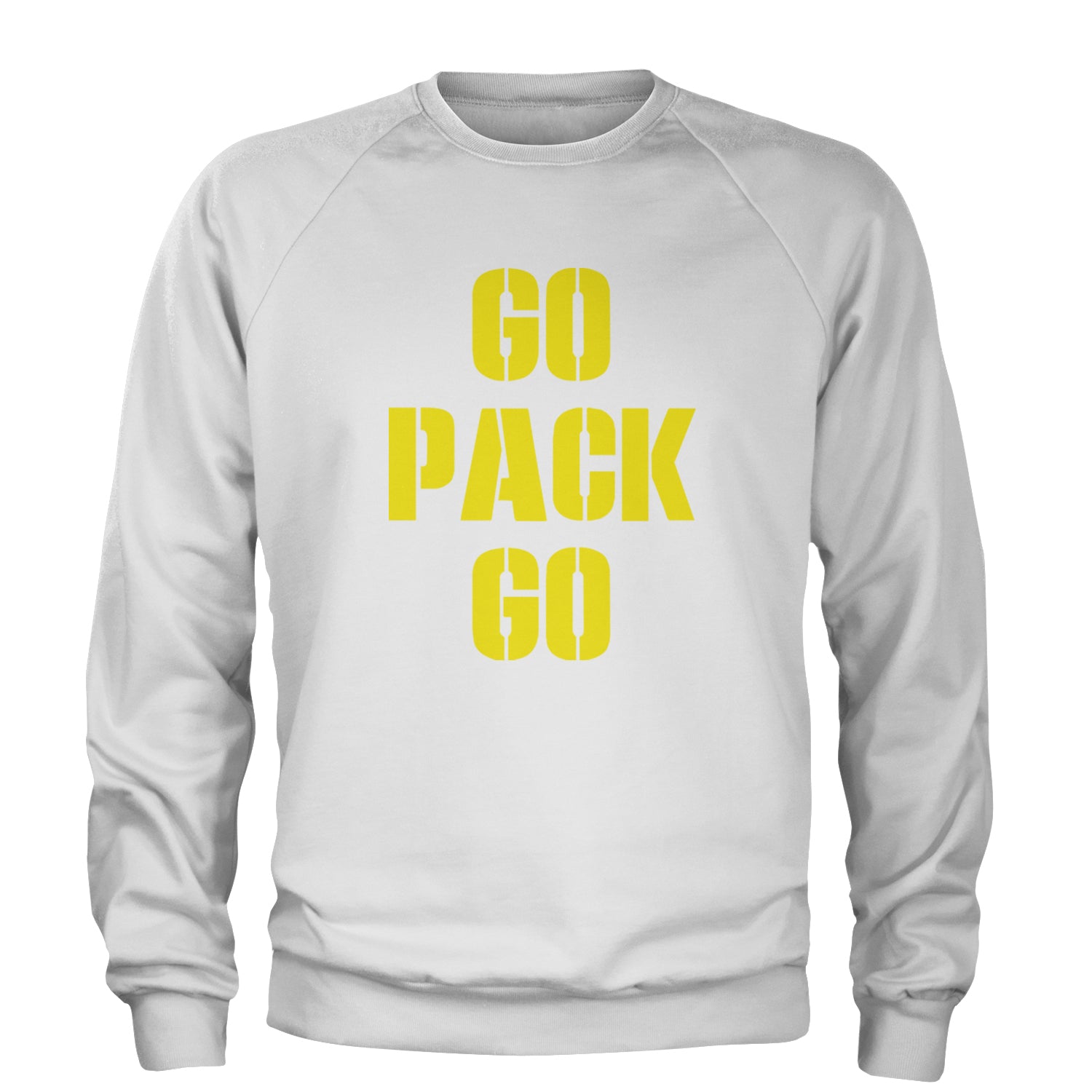 Go Pack Go Green Bay Adult Crewneck Sweatshirt White