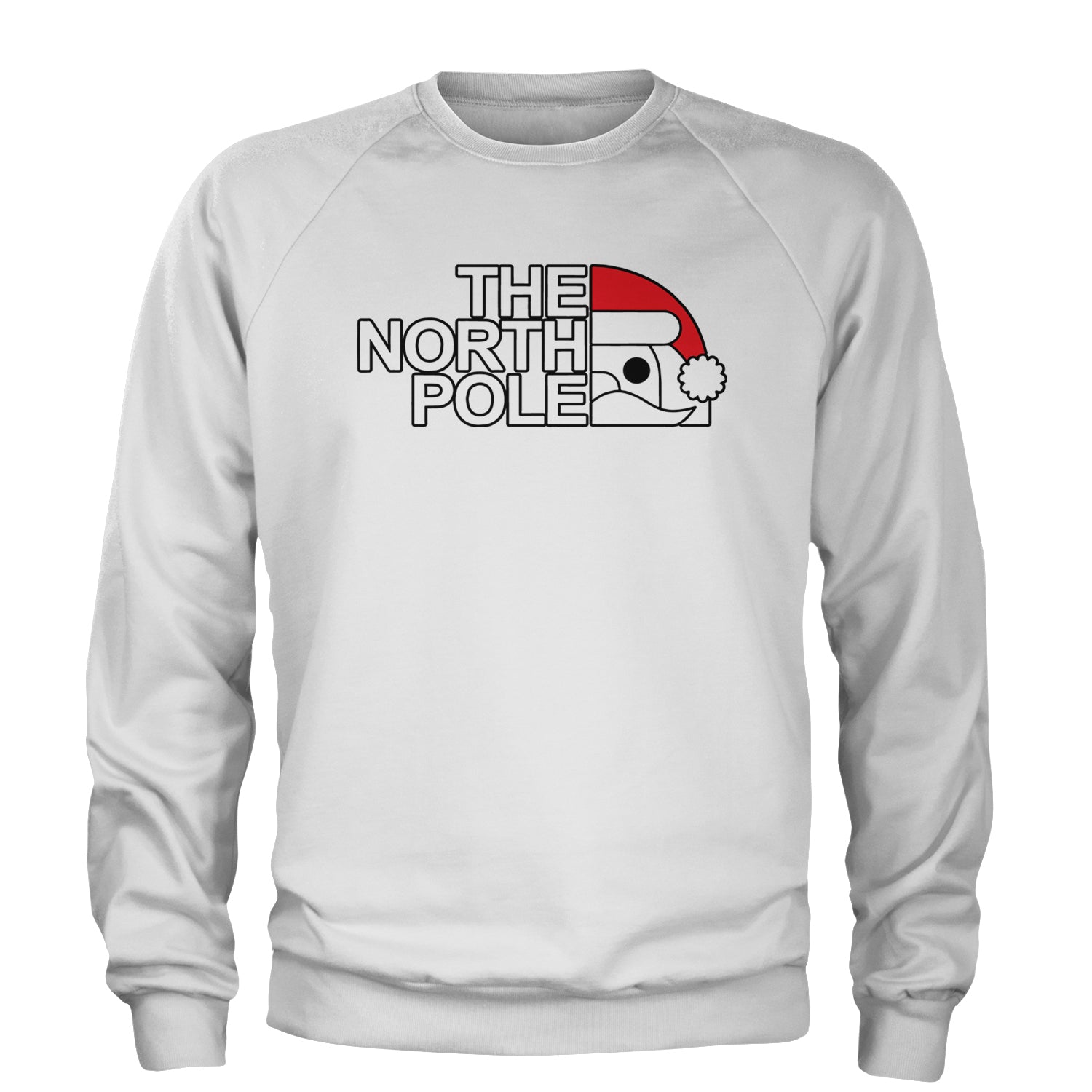 The North Pole Santa Face Adult Crewneck Sweatshirt White